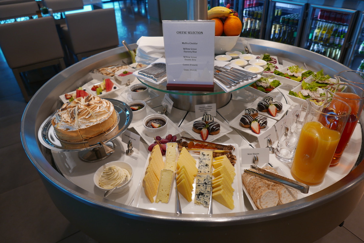 The Emirates Business & First Class Lounge Melbourne buffet food