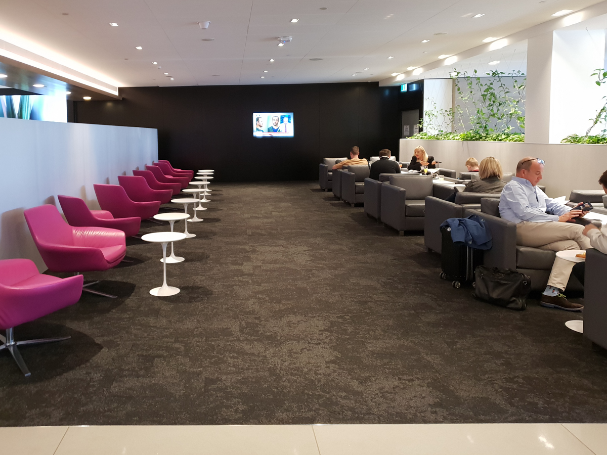 Air New Zealand Lounge TV sitting area