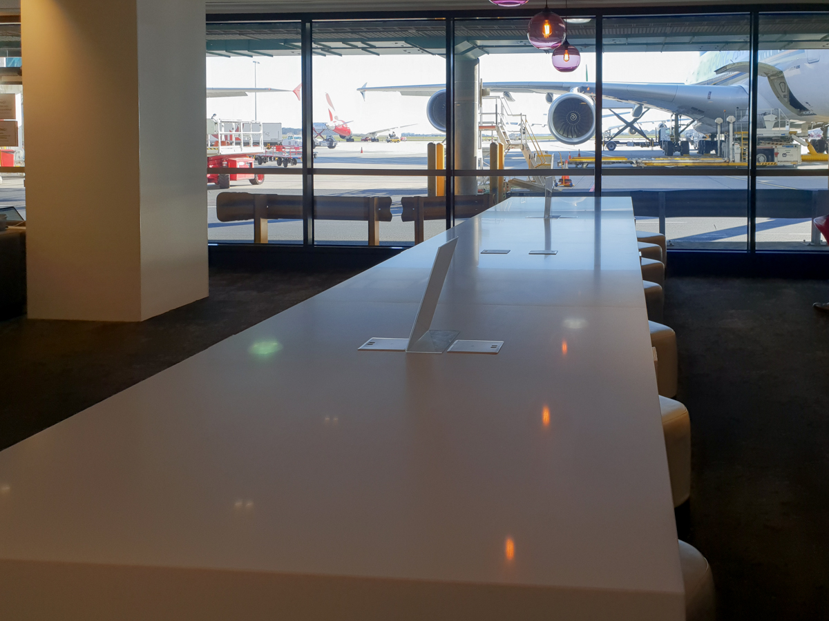 Air New Zealand Lounge long dining table
