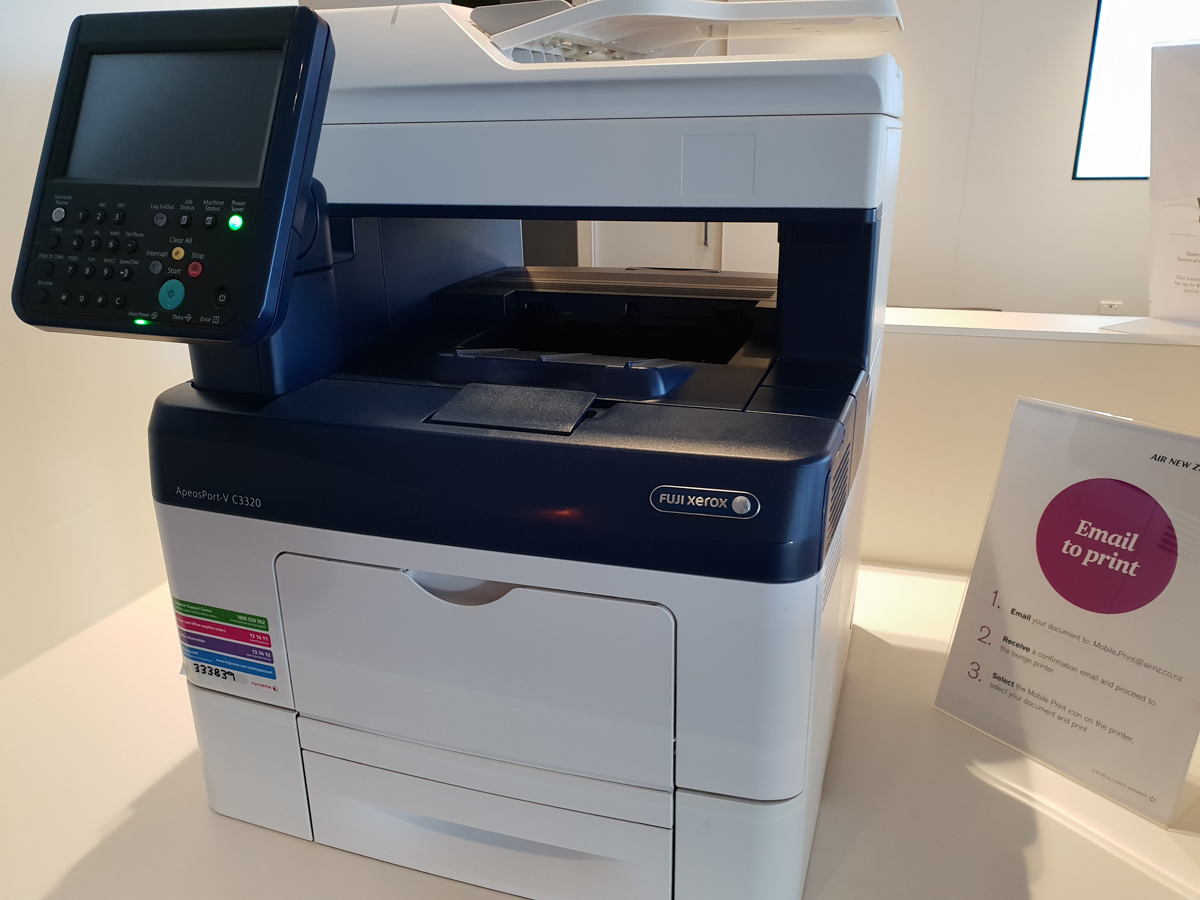 Air New Zealand Lounge printer for guests