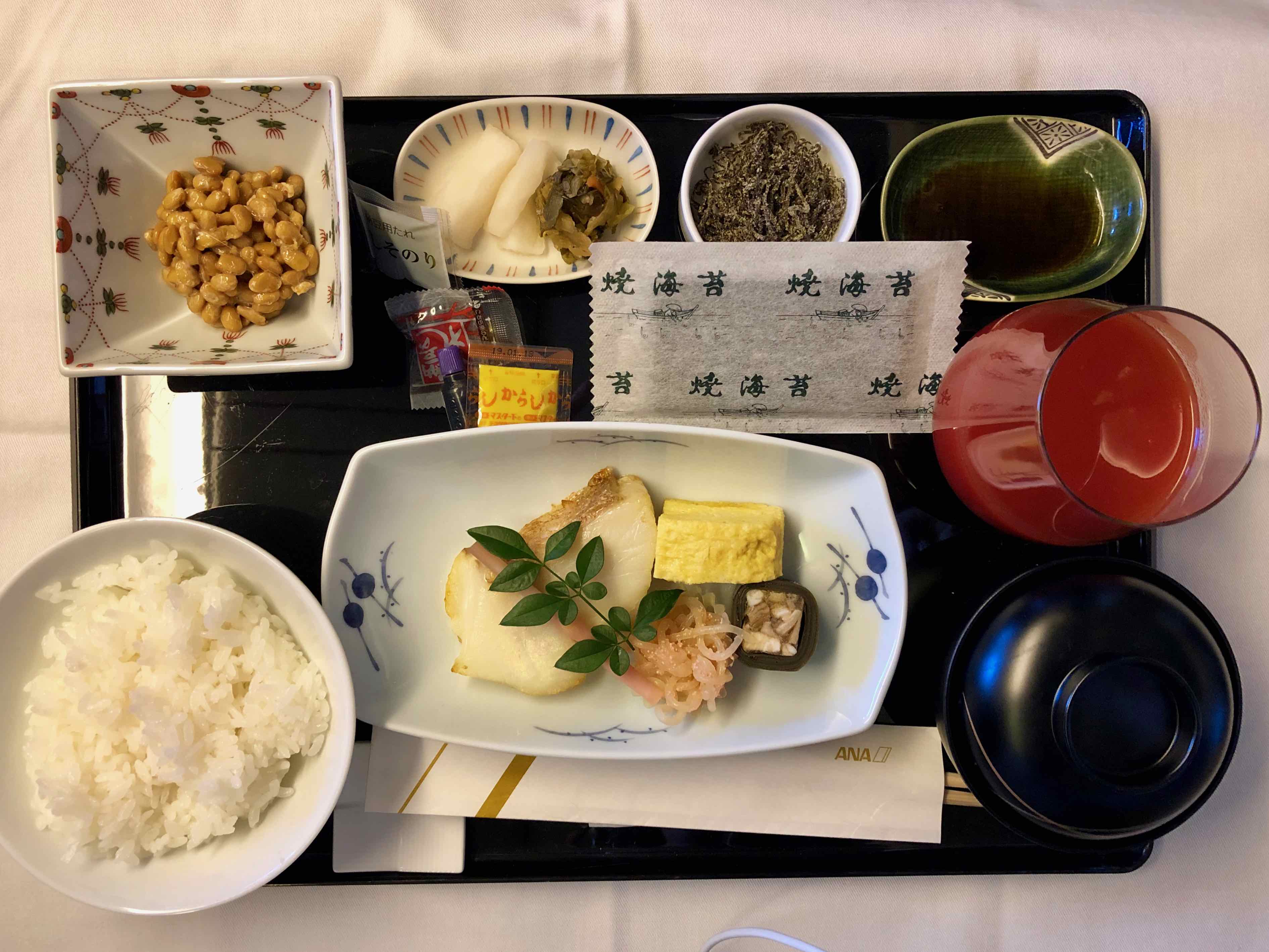 ANA 777 First Class meal