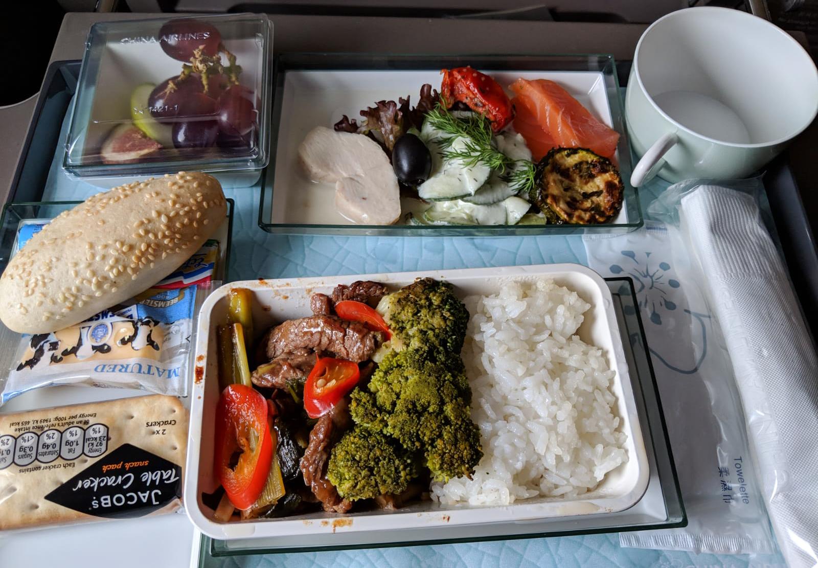 China Airlines Premium Economy meal