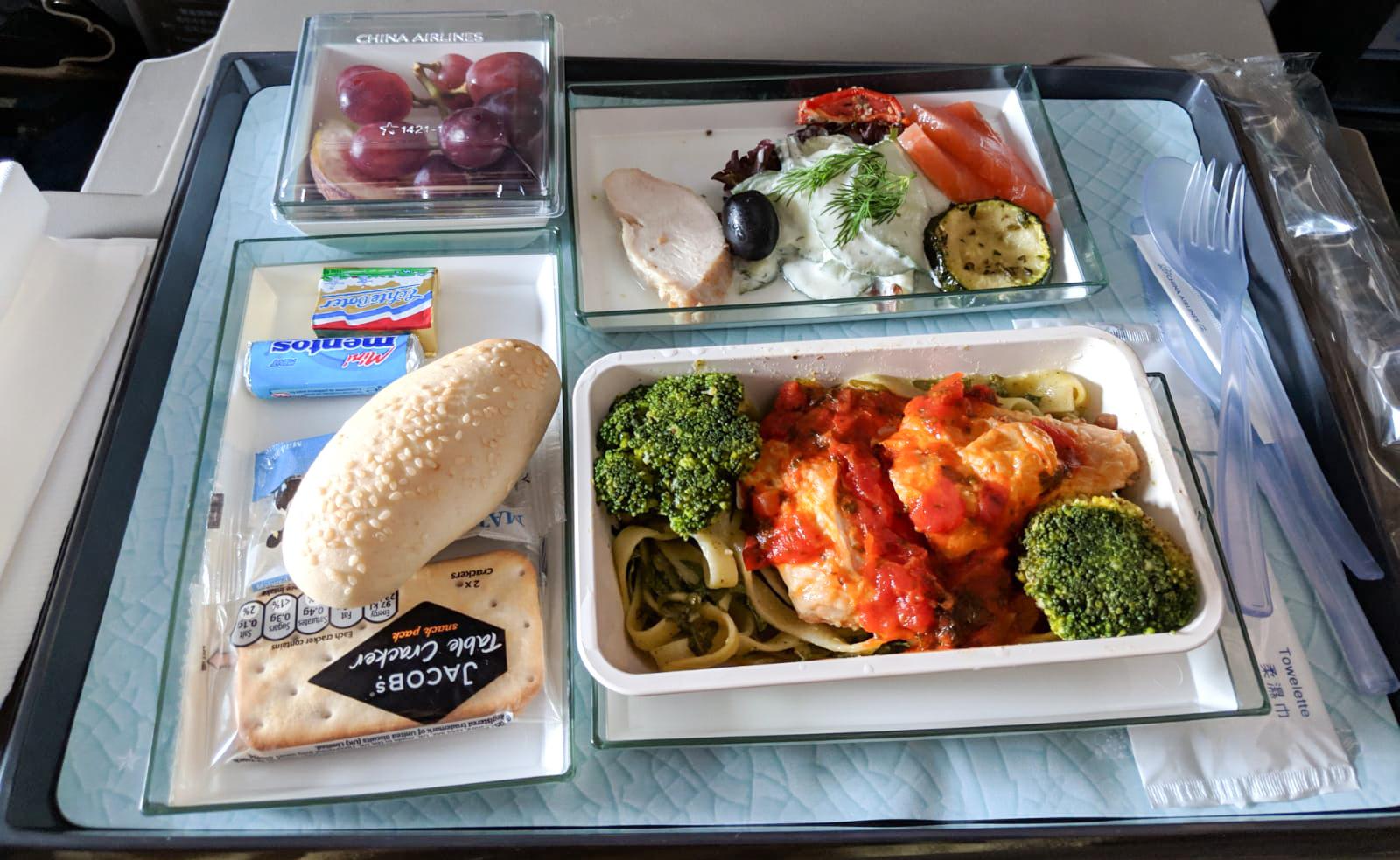 China Airlines Premium Economy meal