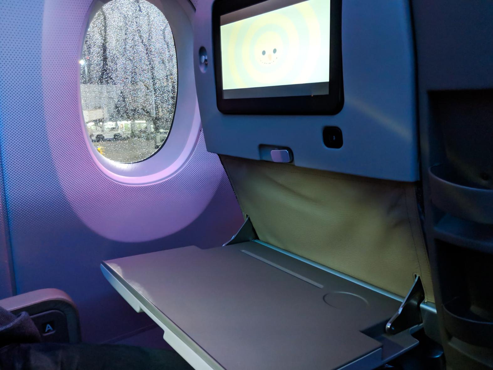 China Airlines Premium Economy tray table