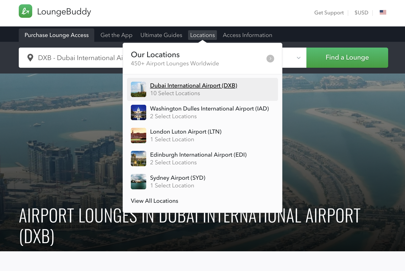 LoungeBuddy webpage