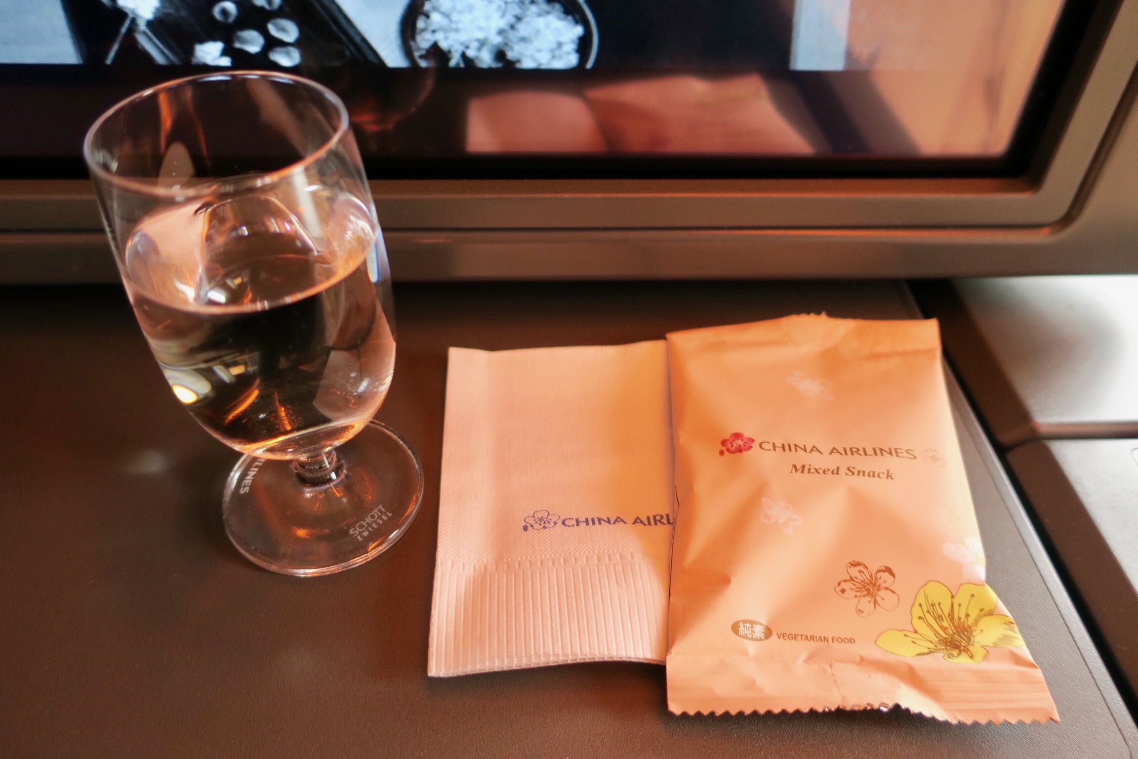 China Airlines Business Class mixed snack