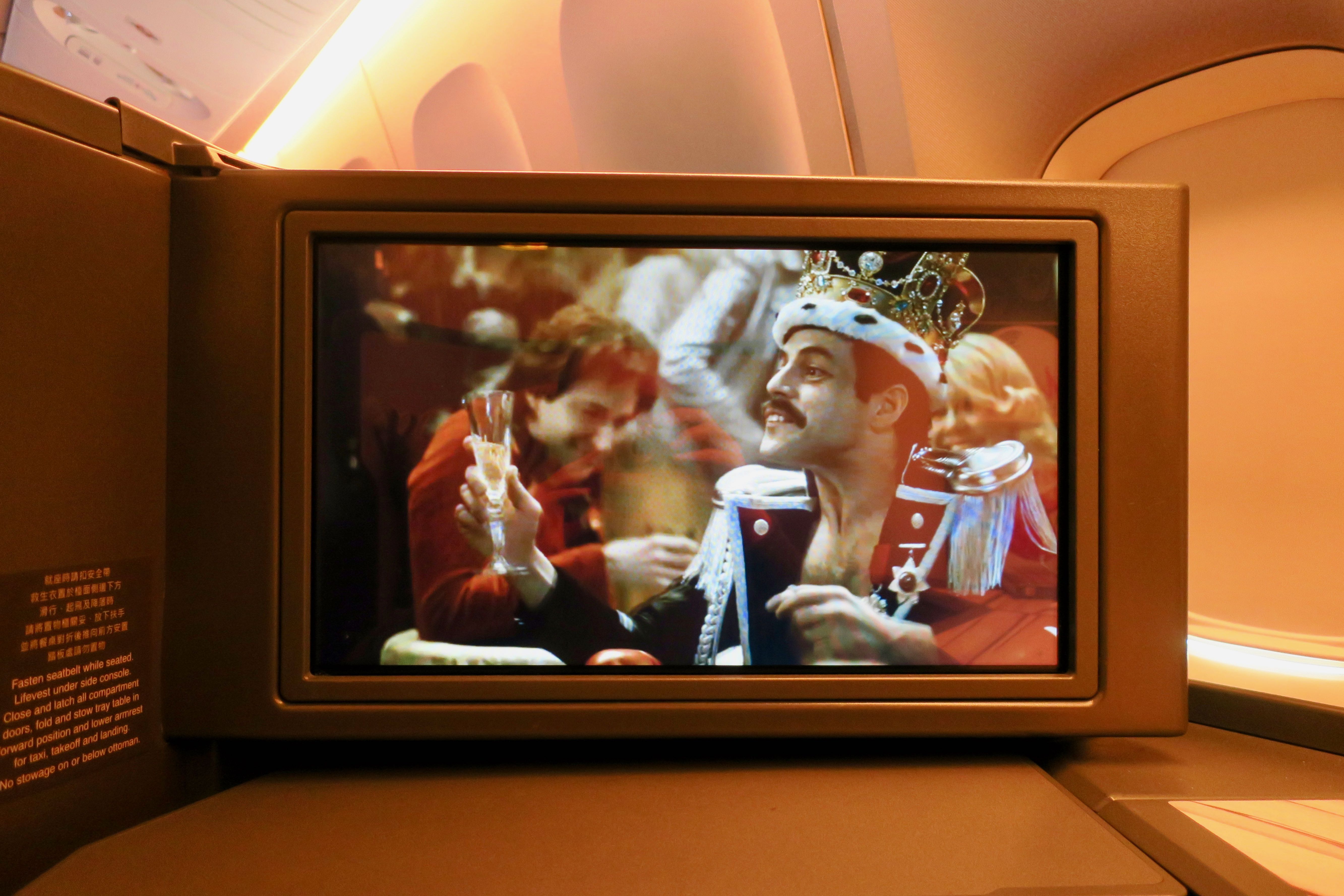 China Airlines Business Class inflight entertainment screen