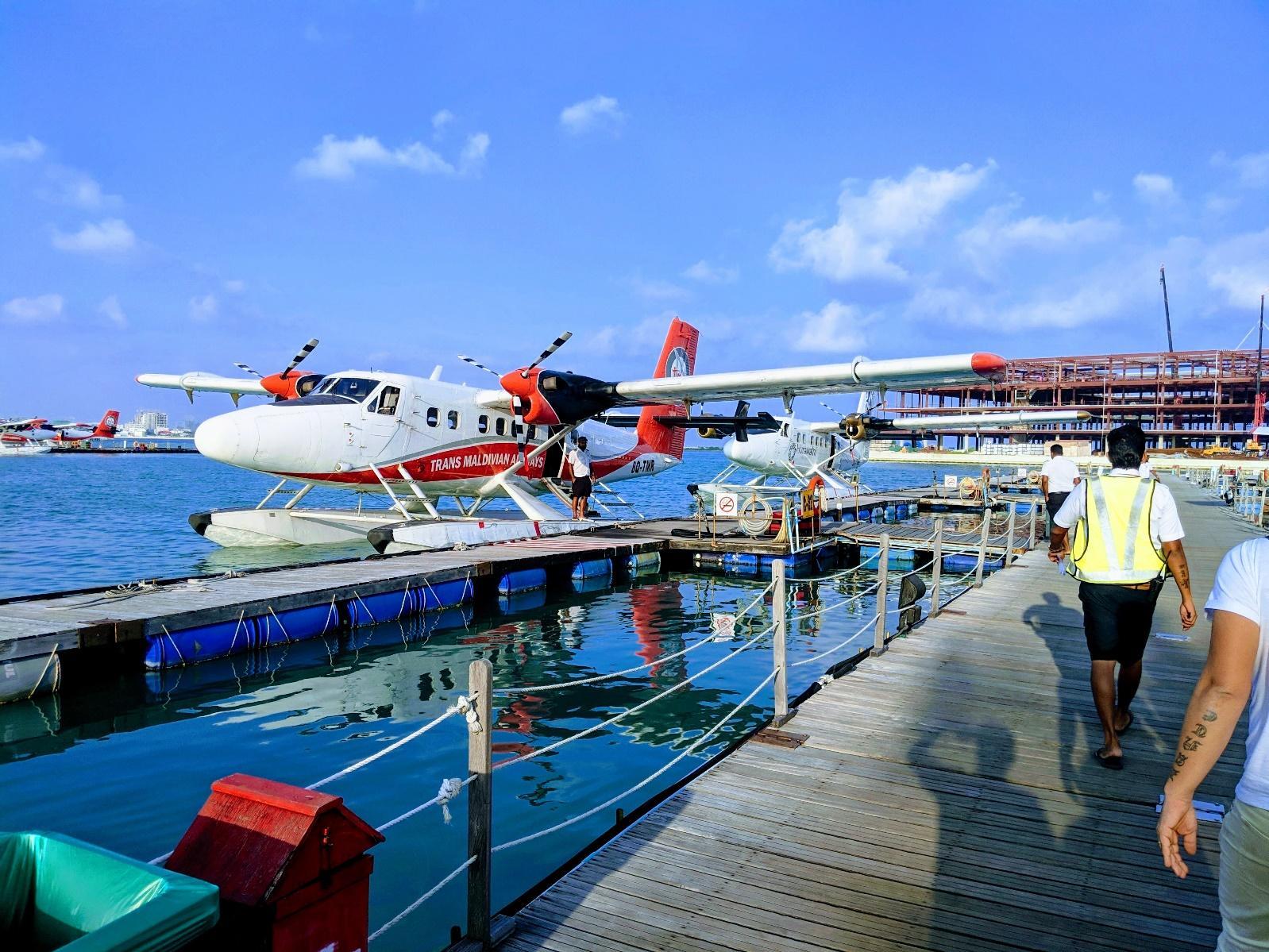 Seaplane going to The Conrad Maldives Rangali resort