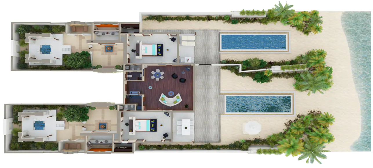 Conrad Rangali Maldives Beach Suite floorplan