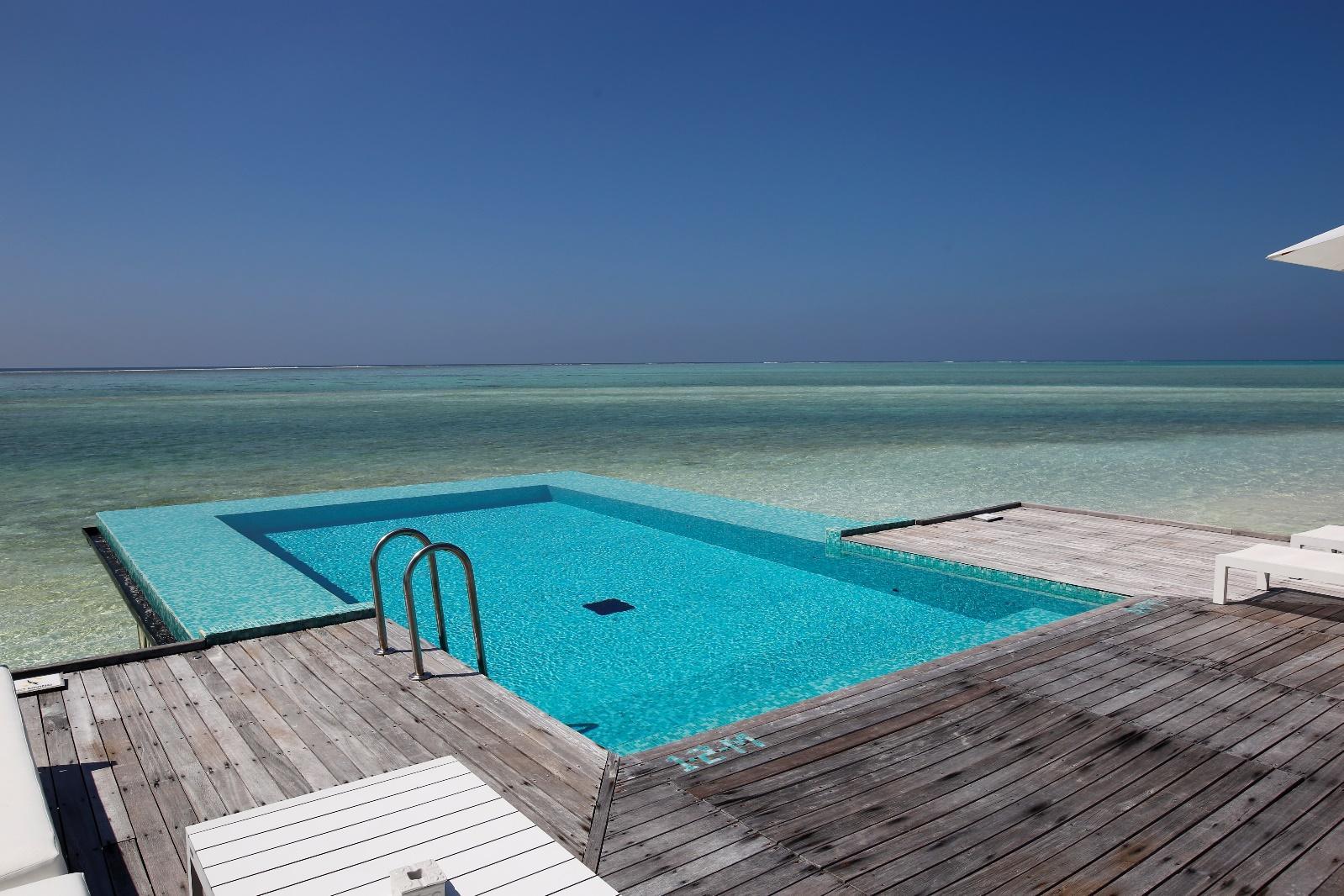 Conrad Rangali Maldives Sunset Water Villa infinity pool