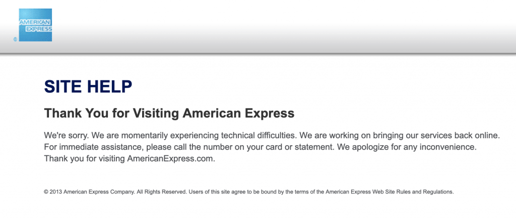 Amex page - technical issue transferring points