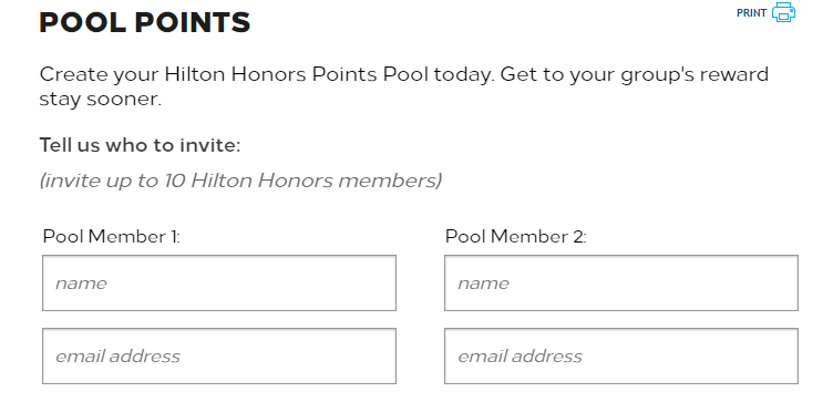 Pooling Hilton Honors points