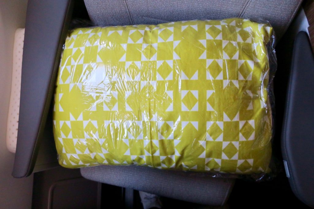TAP Portugal A330neo Business Class pillow