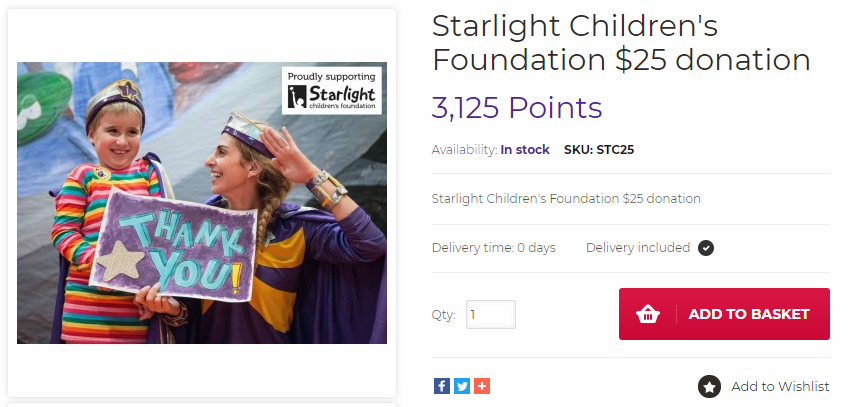Virgin Australia - Starlight Children foundation