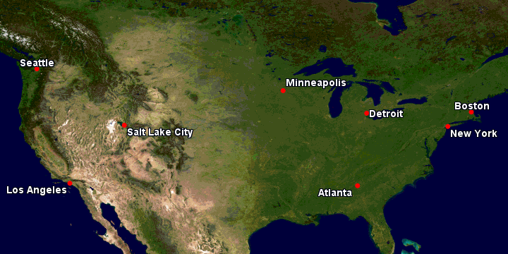 Delta hubs map