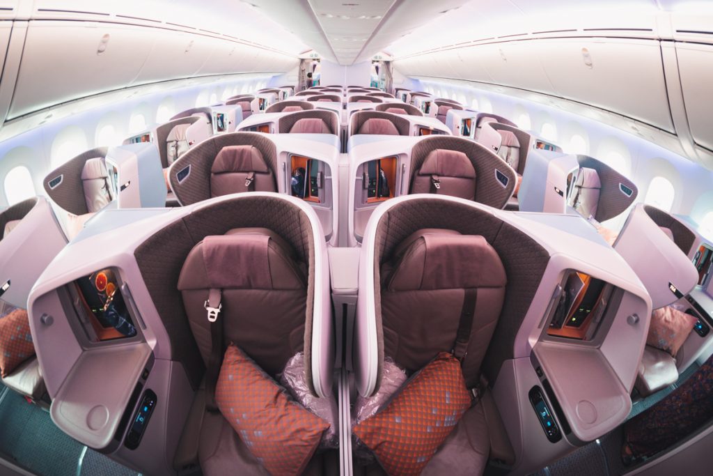 Singapore Airlines 787-10 Business Class cabin