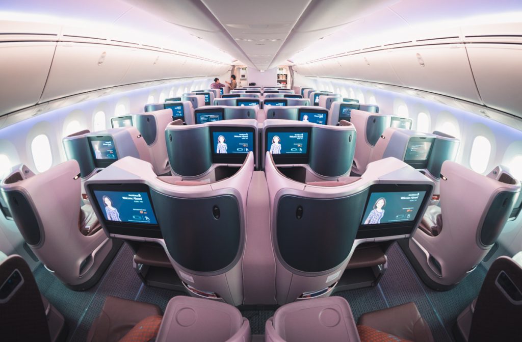 Singapore Airlines 787-10 Business Class cabin