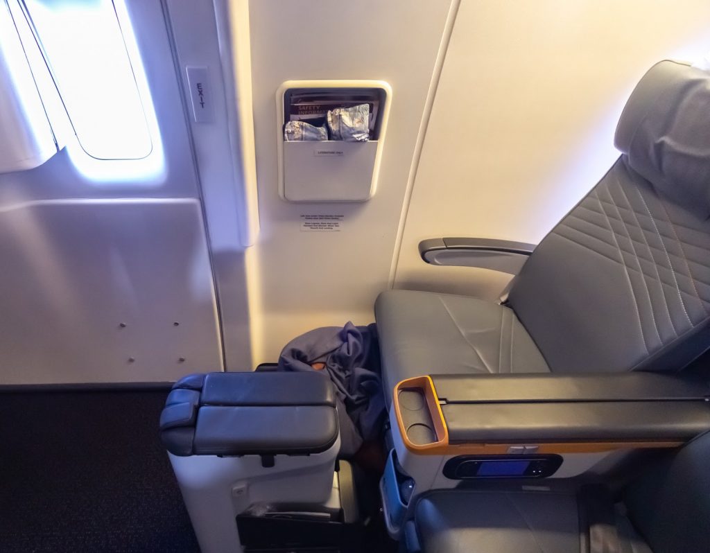 Singapore Airlines Premium Economy exit row seat 2