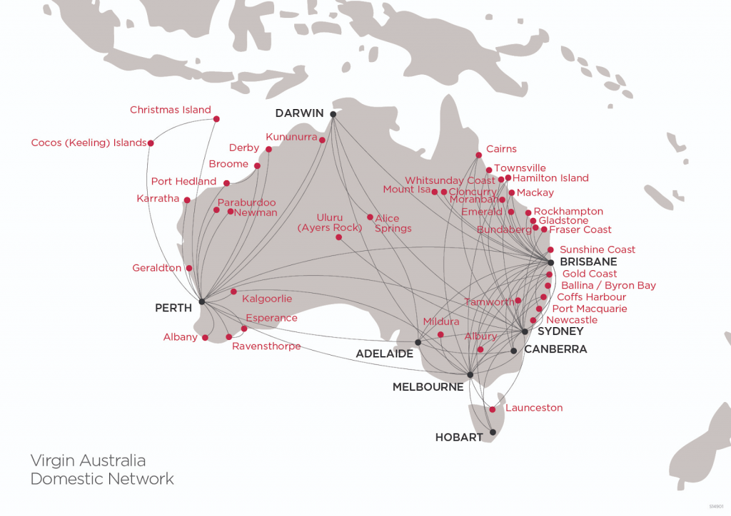 Virgin Australia 737 Economy routes