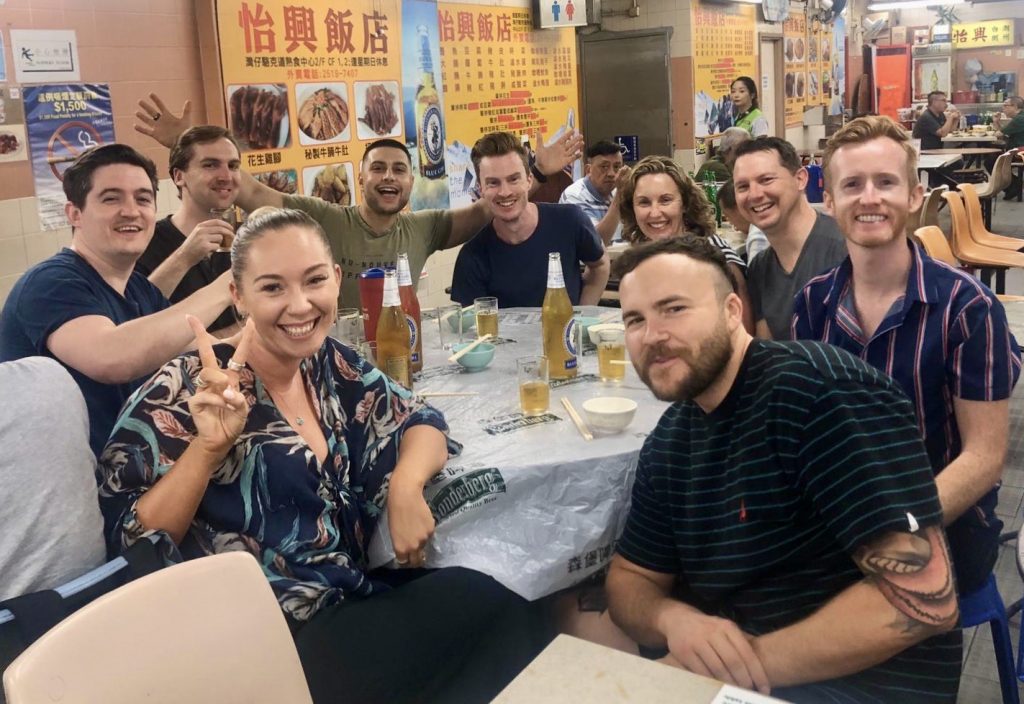Point Hacks team in Hong Kong food court