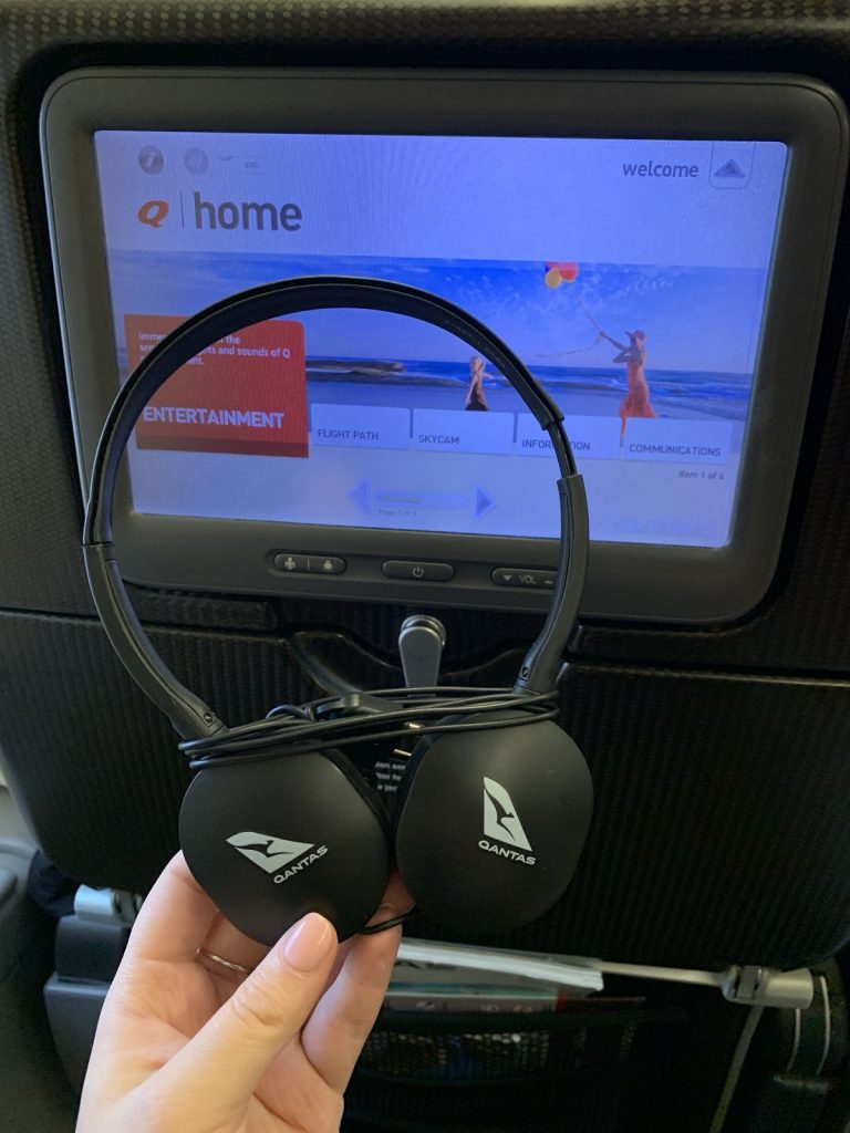 Qantas A380 Economy basic headphones