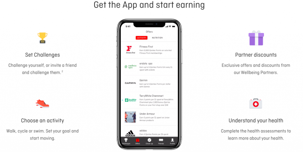 Qantas Wellbeing App screenshot