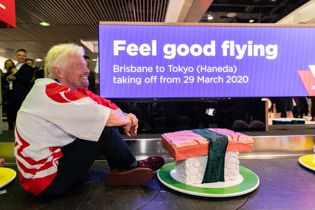 Richard Branson at the Virgin Brisbane - Haneda flight launch