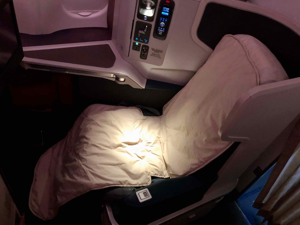 Cathay Pacific Business Class bed