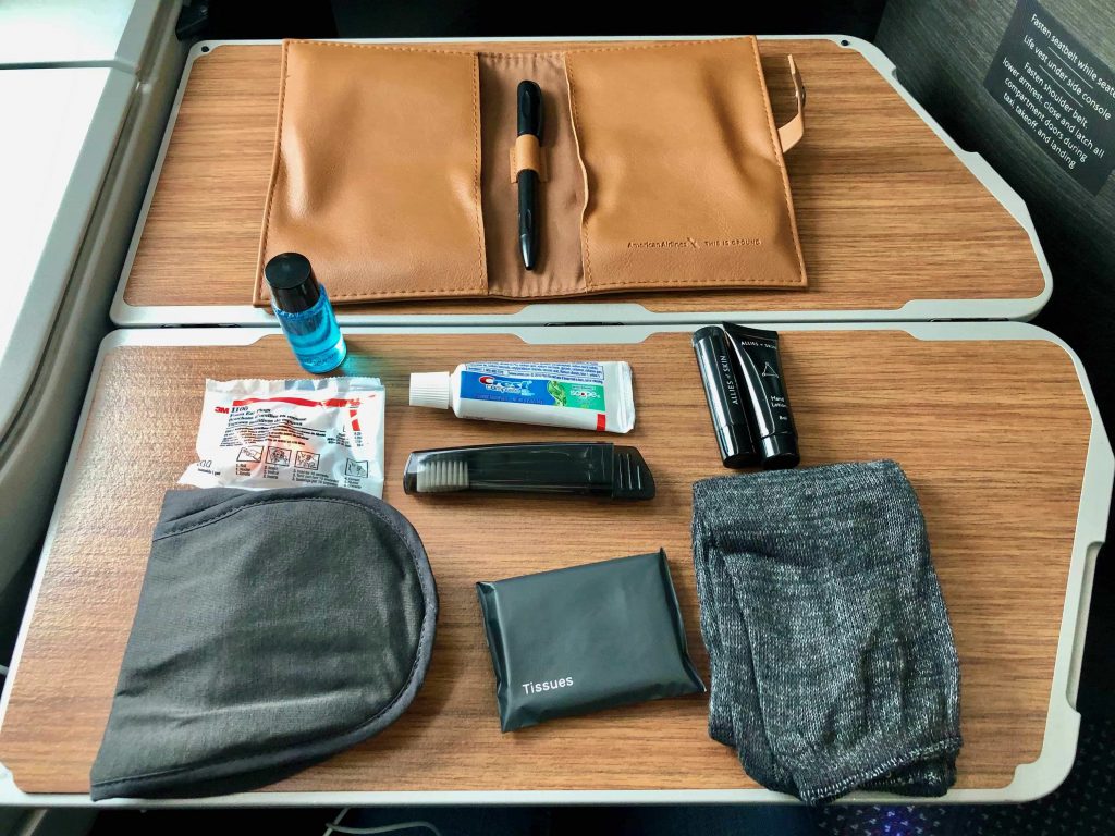 American Airlines 787-9 Business Class amenities kit