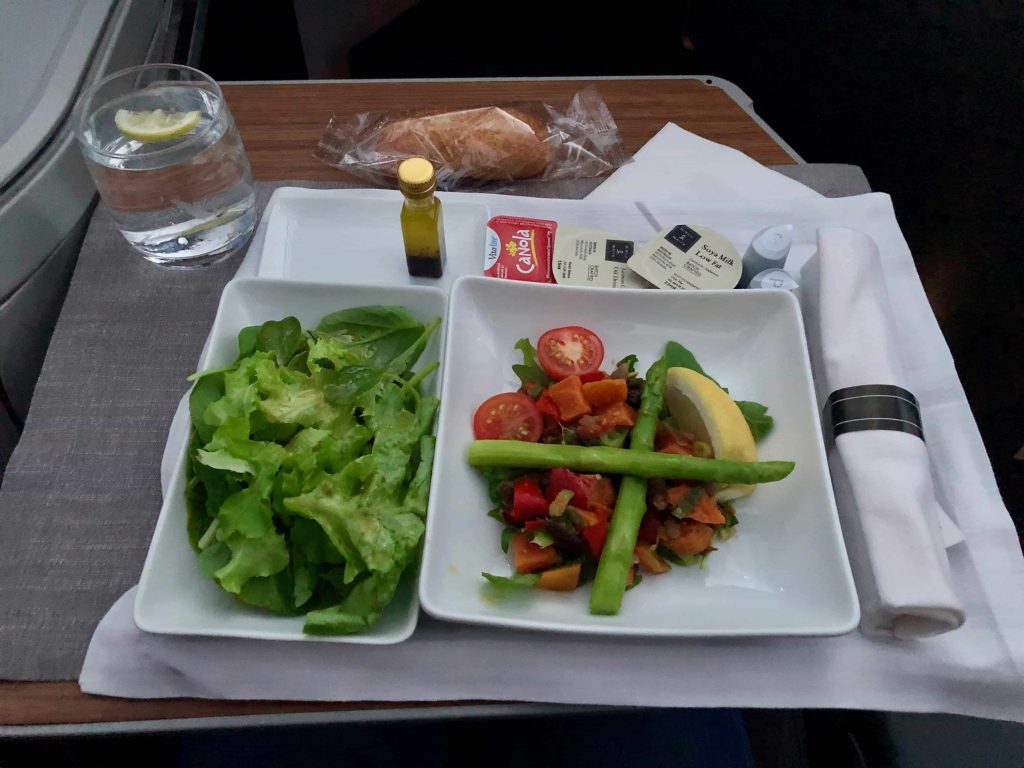 American Airlines 787-9 Business Class food