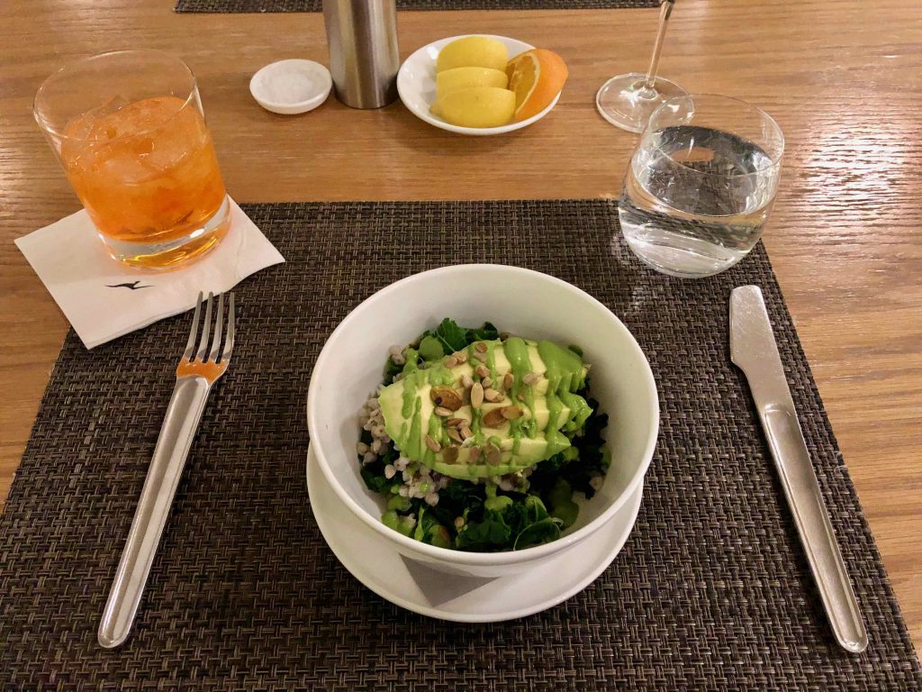 Qantas International First Lounge LAX food