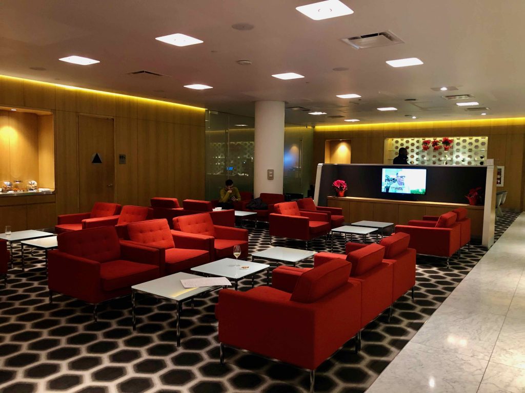 Qantas International First Lounge LAX seating area