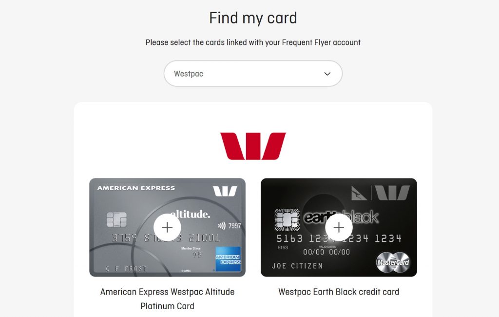 Qantas Card Companion interface